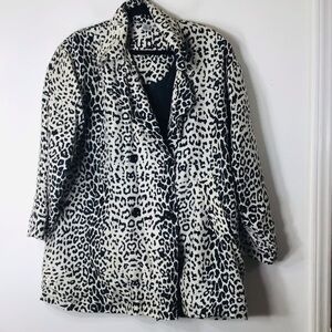 Fuda jacket coat women silk medium animal cheetah print vintage